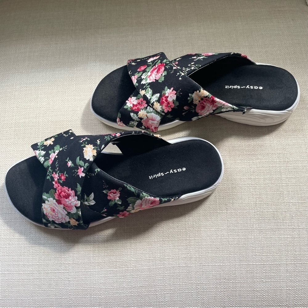 Easy spirit floral slip on sandals